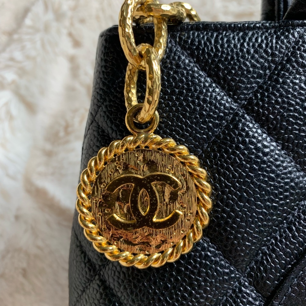 Chanel Medallion Tote Quilted Caviar